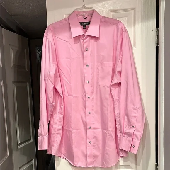 Kenneth Cole Reaction | Shirts | Kenneth Cole Reaction Regular Fit Pink  White Dress Shirt Xl 7175 3435 | Poshmark